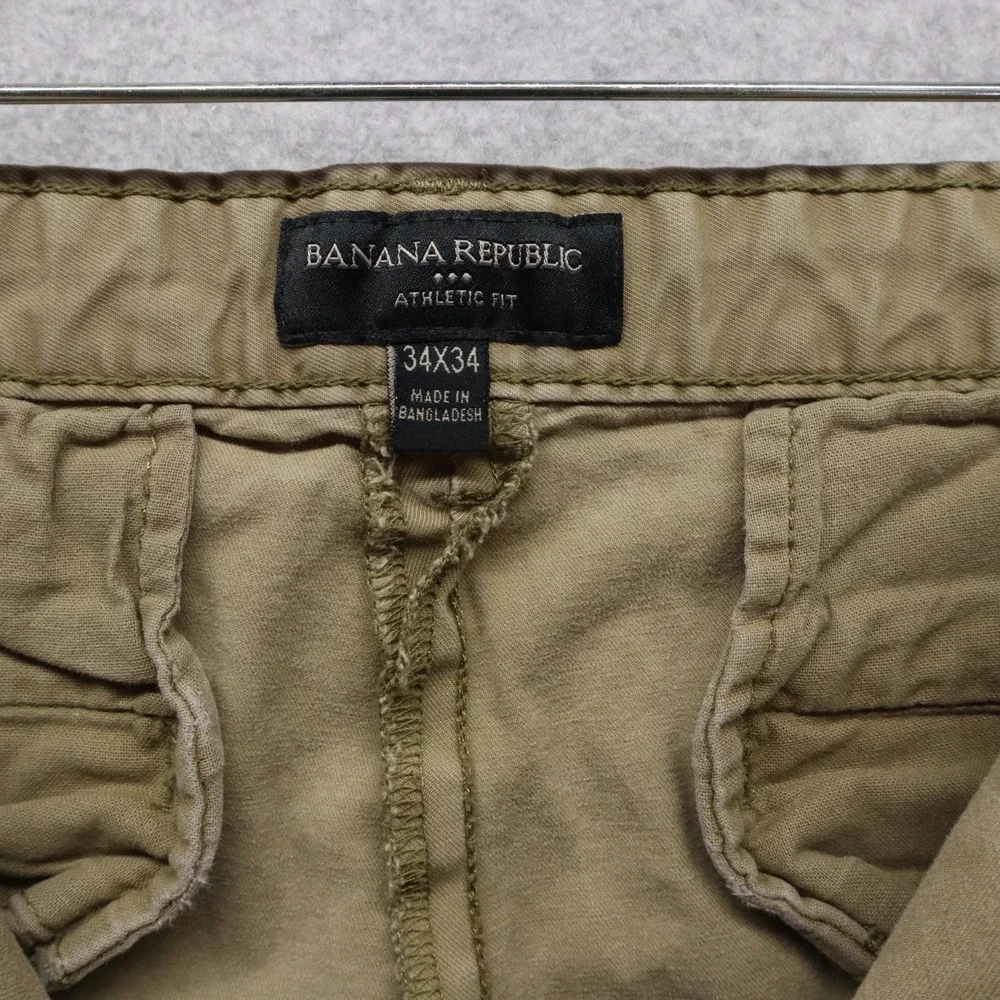Banana Republic Pants Mens 34x34 Athletic Fit‎ Chino Casual Stretch Tan Khaki